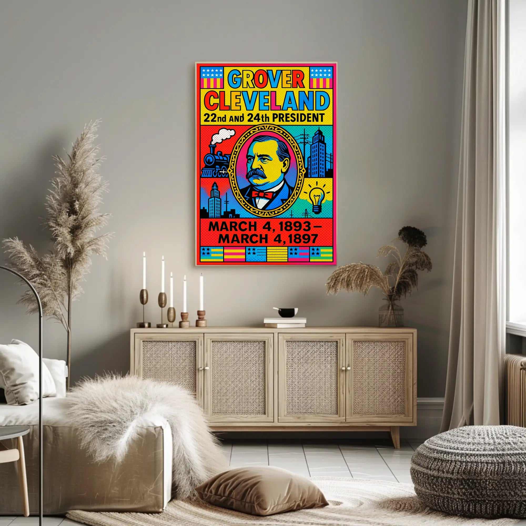 Grover Cleveland Pop Art Historical Presidential Poster
