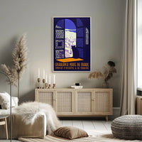 Casablanca Cat Cityscape Vintage Poster PosterGoat