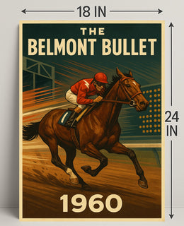 Vintage Horse Racing Thrills 1960s Sports Poster