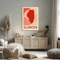 Illinois State Silhouette Poster