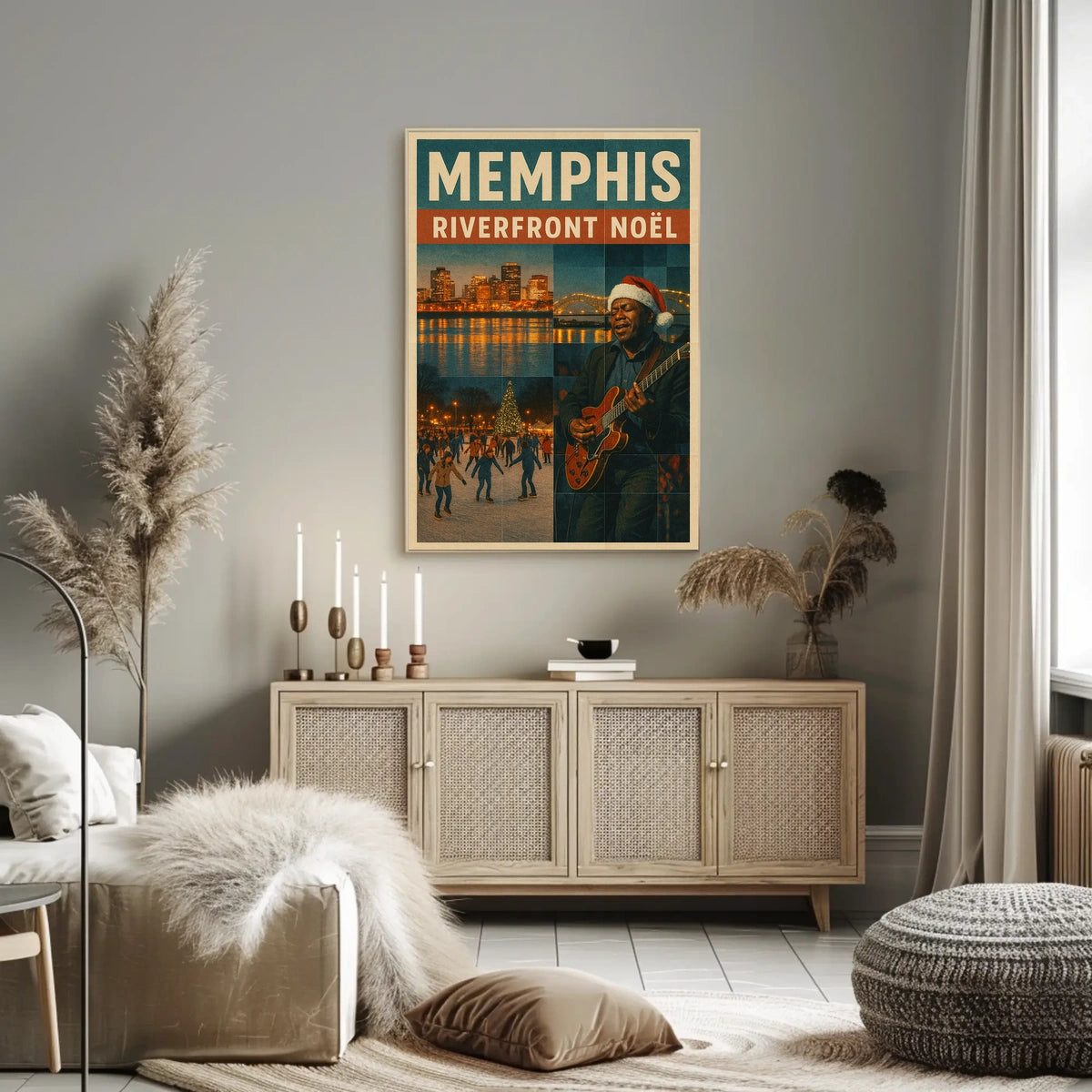 Memphis Riverfront Noël Poster