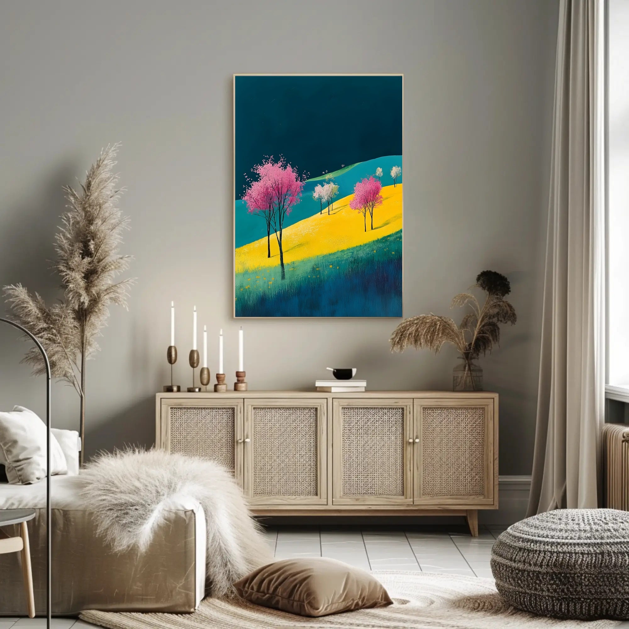 Spring Landscape Poster Vibrant Colorful Modern Print