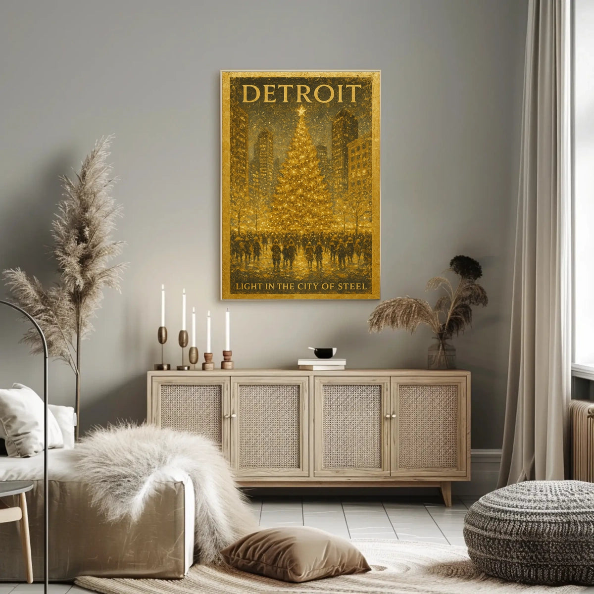 Detroit Light In The City Of Steel Poster