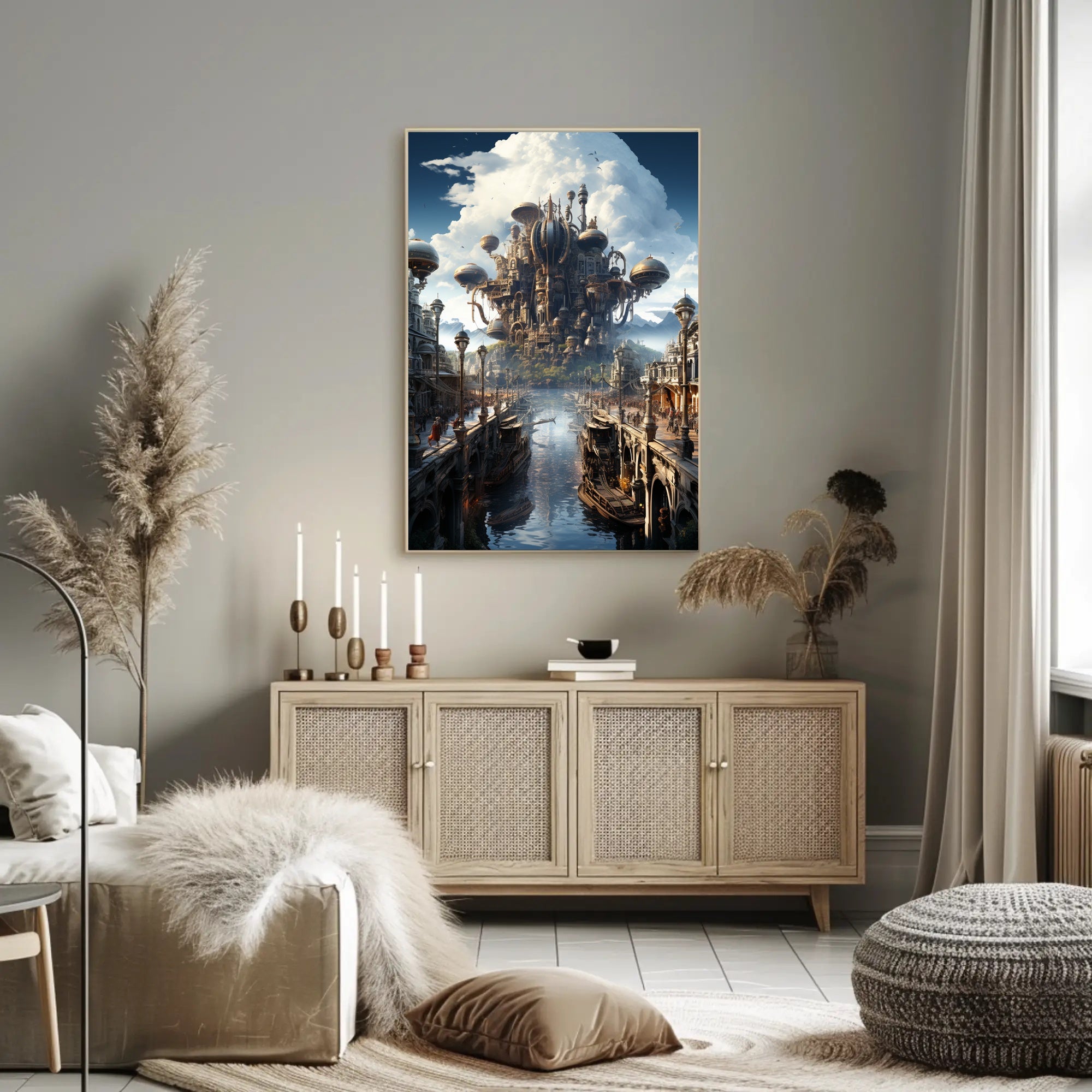 Steampunk Cityscape Poster