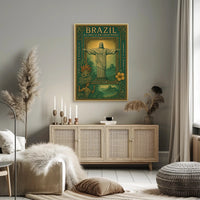 Brazilian Enchantment Vintage Art Travel Poster