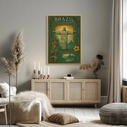Brazilian Enchantment Vintage Art Travel Poster