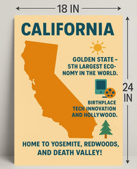 California The Golden State Poster PosterGoat