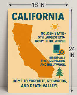 California The Golden State Poster PosterGoat
