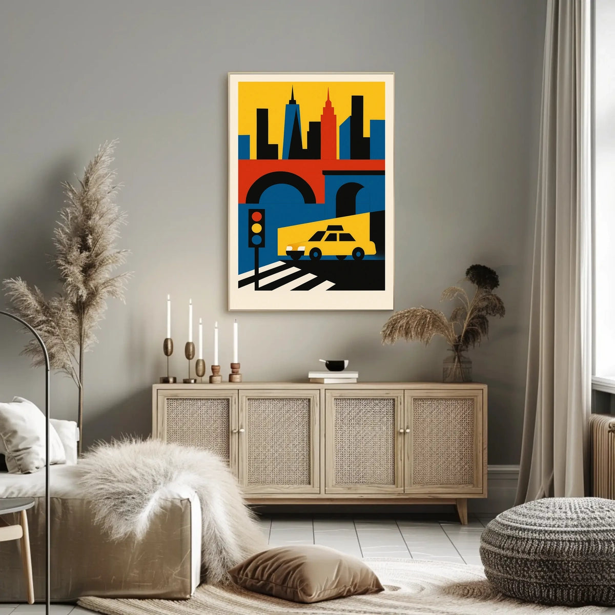 Urban Symphony City Poster Geometric Art For Modern Homes