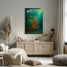 Underwater Scene Marine Life Biscayne National Park Coral Reef Poster