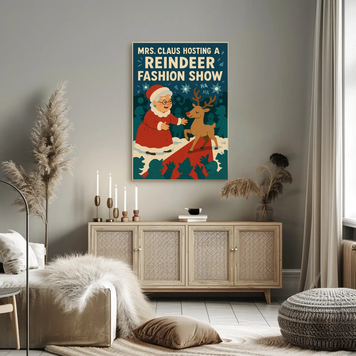Mrs. Claus Hosts a Reindeer Fashion Show Poster