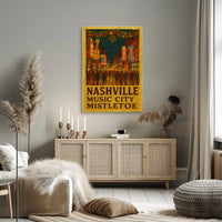 Nashville Music City Mistletoe Poster