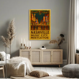 Nashville Music City Mistletoe Poster