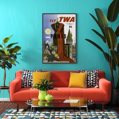 Fly TWA Paris Poster