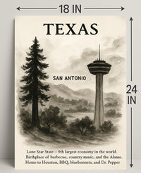Texas The Lone Star State Poster PosterGoat