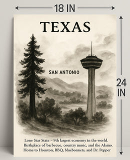 Texas The Lone Star State Poster PosterGoat