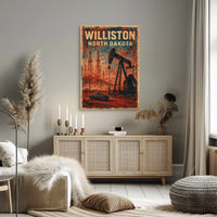 Williston Oil Heritage Vintage Industrial Poster