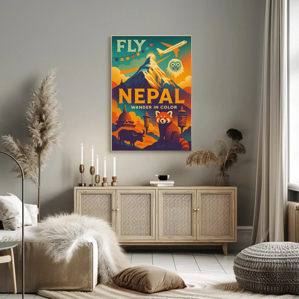 Wander in Color Nepal Adventure Travel Poster PosterGoat