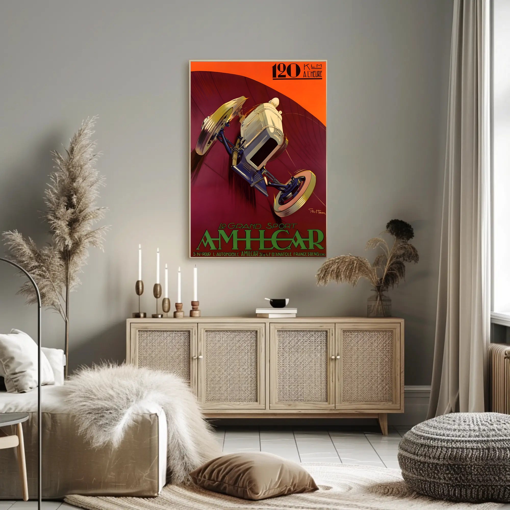 Vintage Amilcar Racing Poster