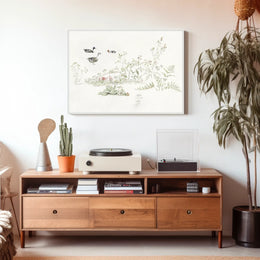 Serene Waterfowl Scene: Vintage Nature Animal Poster