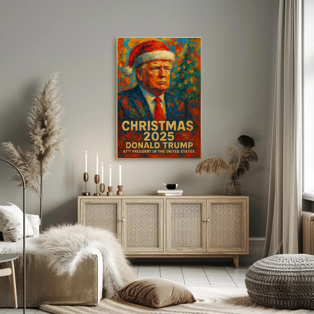 Christmas 2025 with Santa Hat Political or Propaganda Poster
