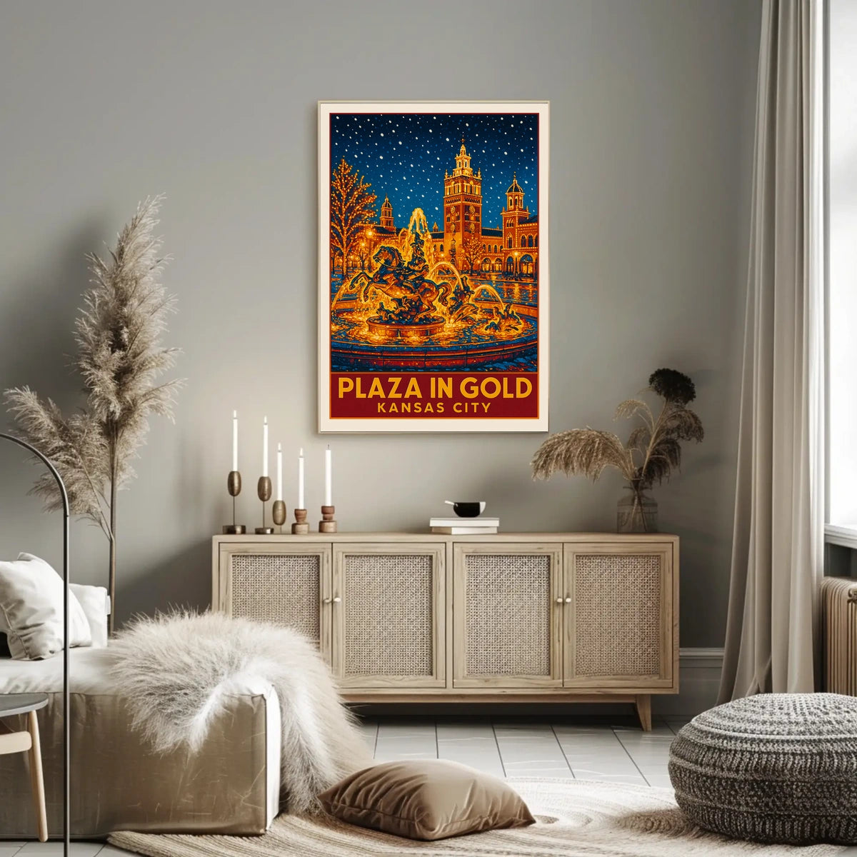 Plaza In Gold Kansas City Poster