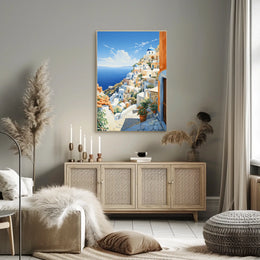 Santorini Dreamscape Mediterranean Travel Poster