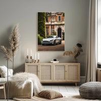 Luxury Sports Car in Front of Classic Mansion Poster