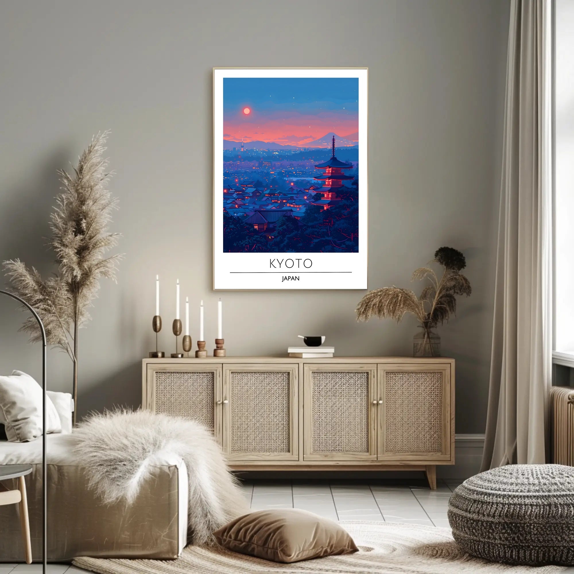 Kyoto Cityscape at Dusk: Cultural or Heritage Poster
