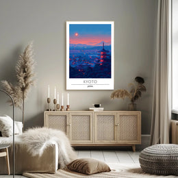 Kyoto Cityscape at Dusk: Cultural or Heritage Poster