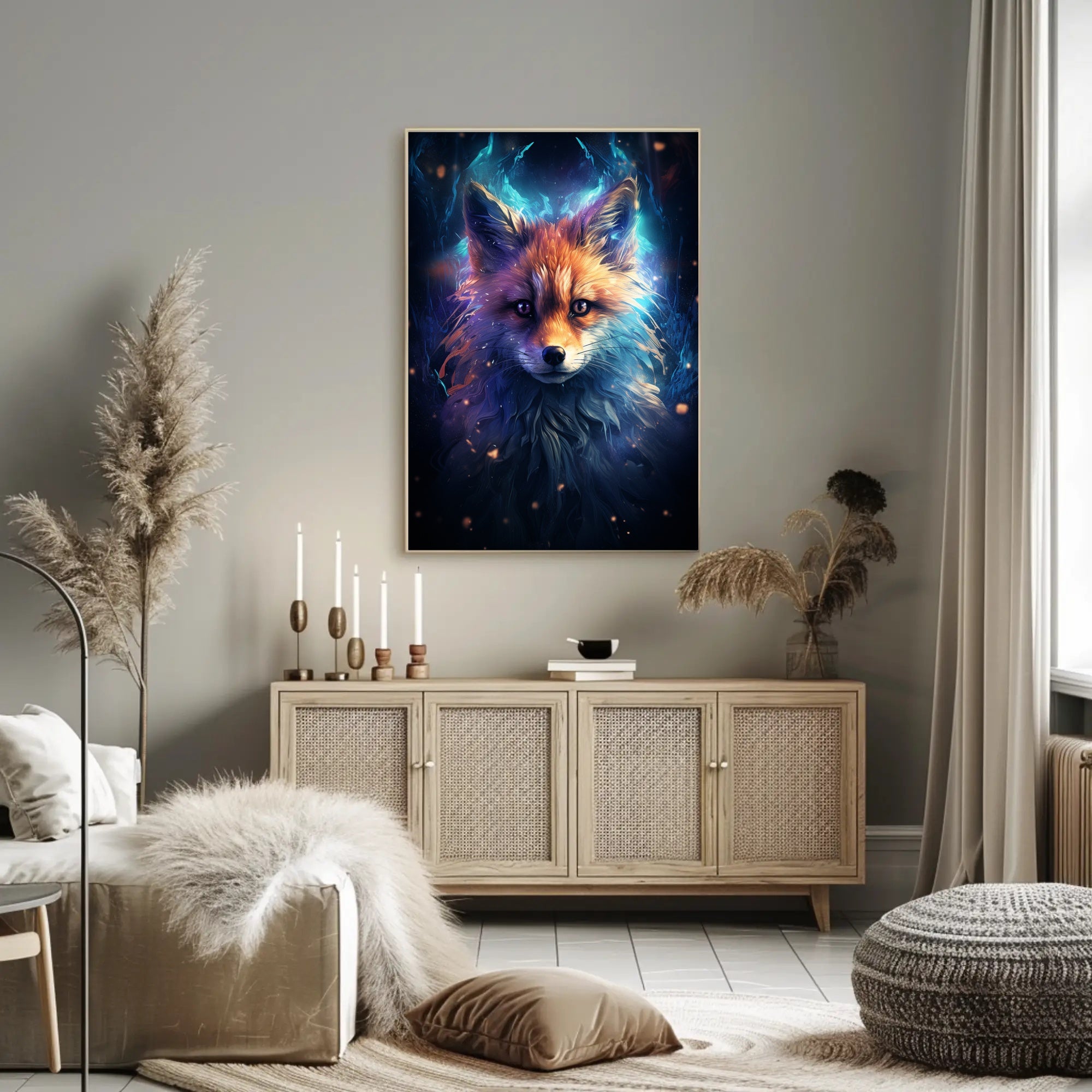 Mystical Fox Portrait Poster PosterGoat
