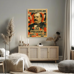 Grover Cleveland 22nd President of the United States Layered paper Collage Poster