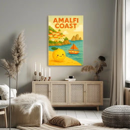 Amalfi Coast Adventure Poster Wall Art Decor Living Room