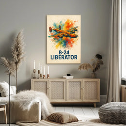 B-24 Liberator WWII Airplane Art Poster Print
