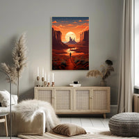 Desert Wanderer At Sunset Poster PosterGoat