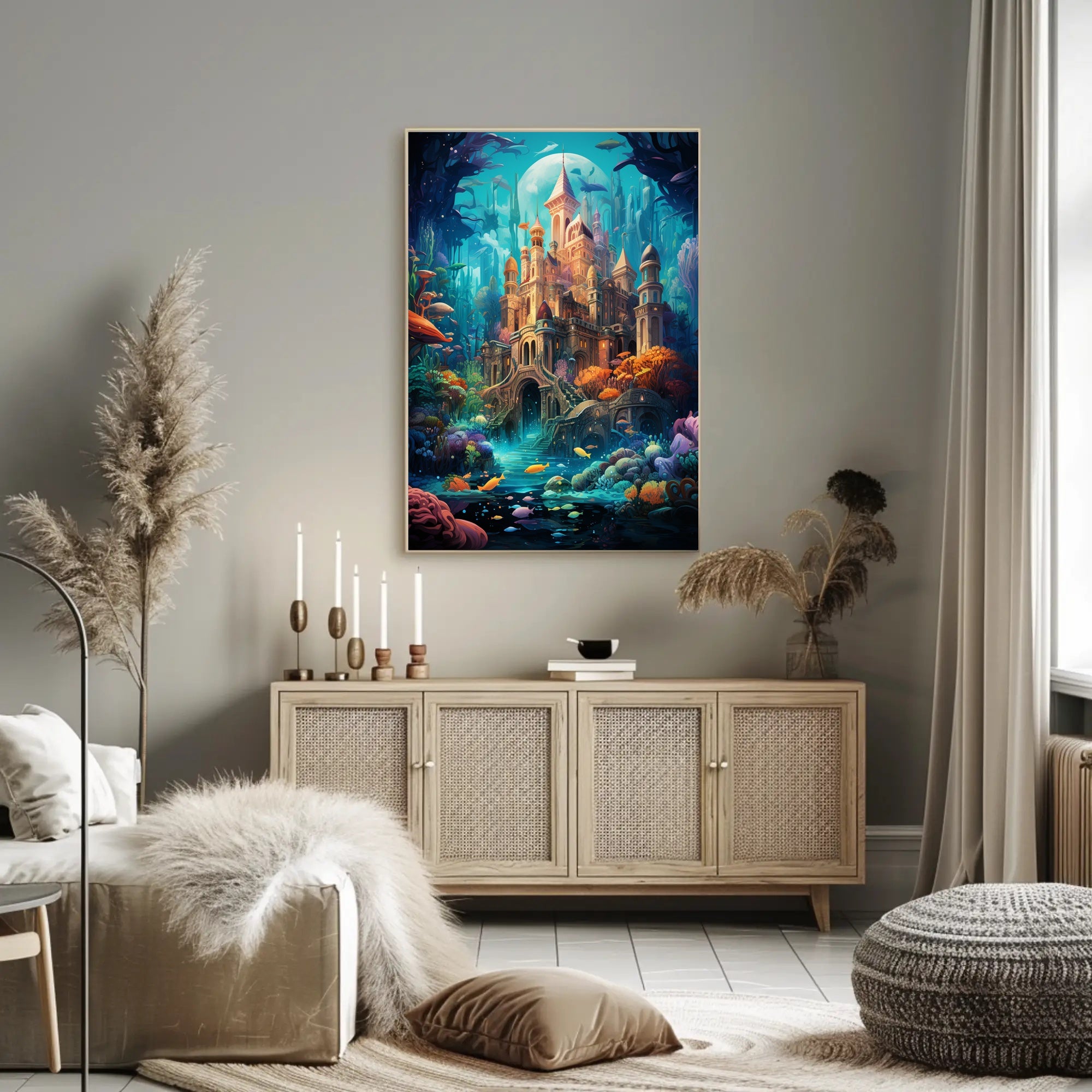 Enchanted Underwater Castle Poster