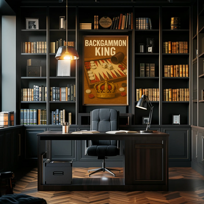 Backgammon King Vintage Poster