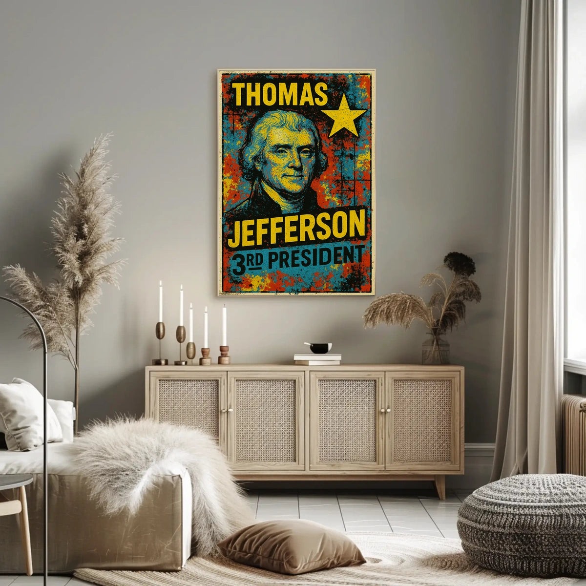 Thomas Jefferson 3rd President of the United States Graffiti Pop Art Poster
