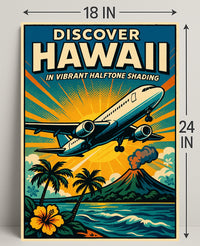 Discover Hawaii Vibrant Halftone Poster PosterGoat