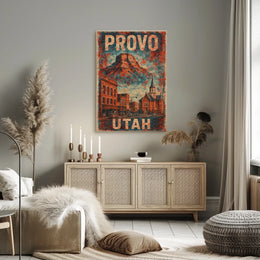 Provo, Utah Vintage Vintage Poster