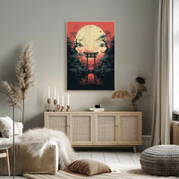 Moonlit Torii Gate Poster PosterGoat