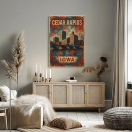 Cedar Rapids Iowa River City Minimalist Poster
