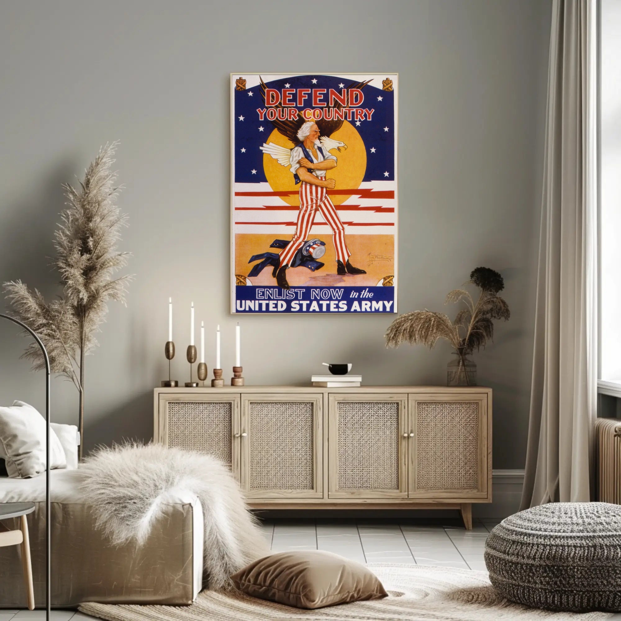 Patriotic Uncle Sam Military Recruitment Poster