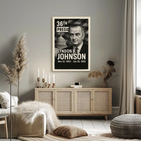 Lyndon B. Johnson 36th President of the United States Digital Montaje Poster