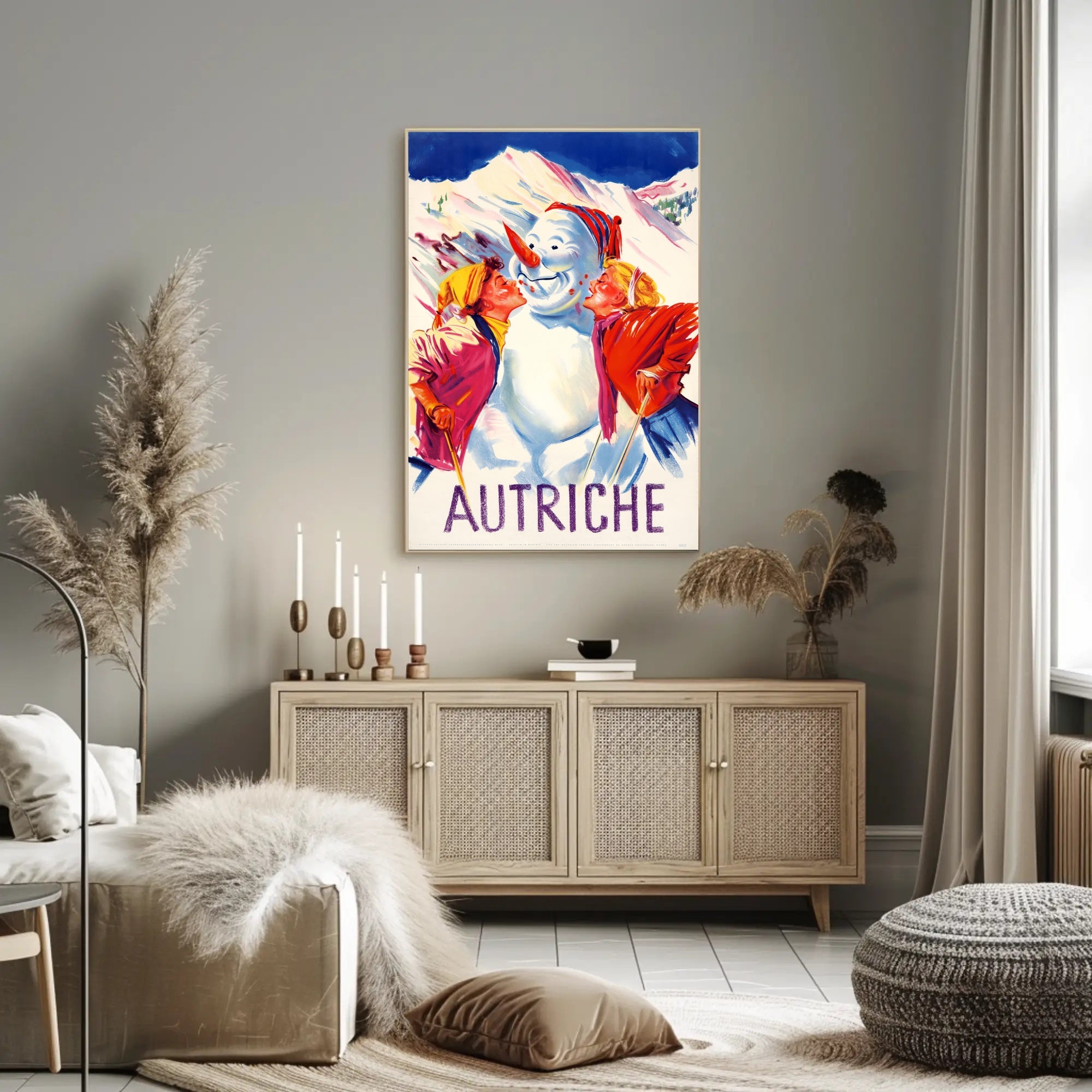 Vibrant Vintage Austrian Winter Scene Travel Poster PosterGoat