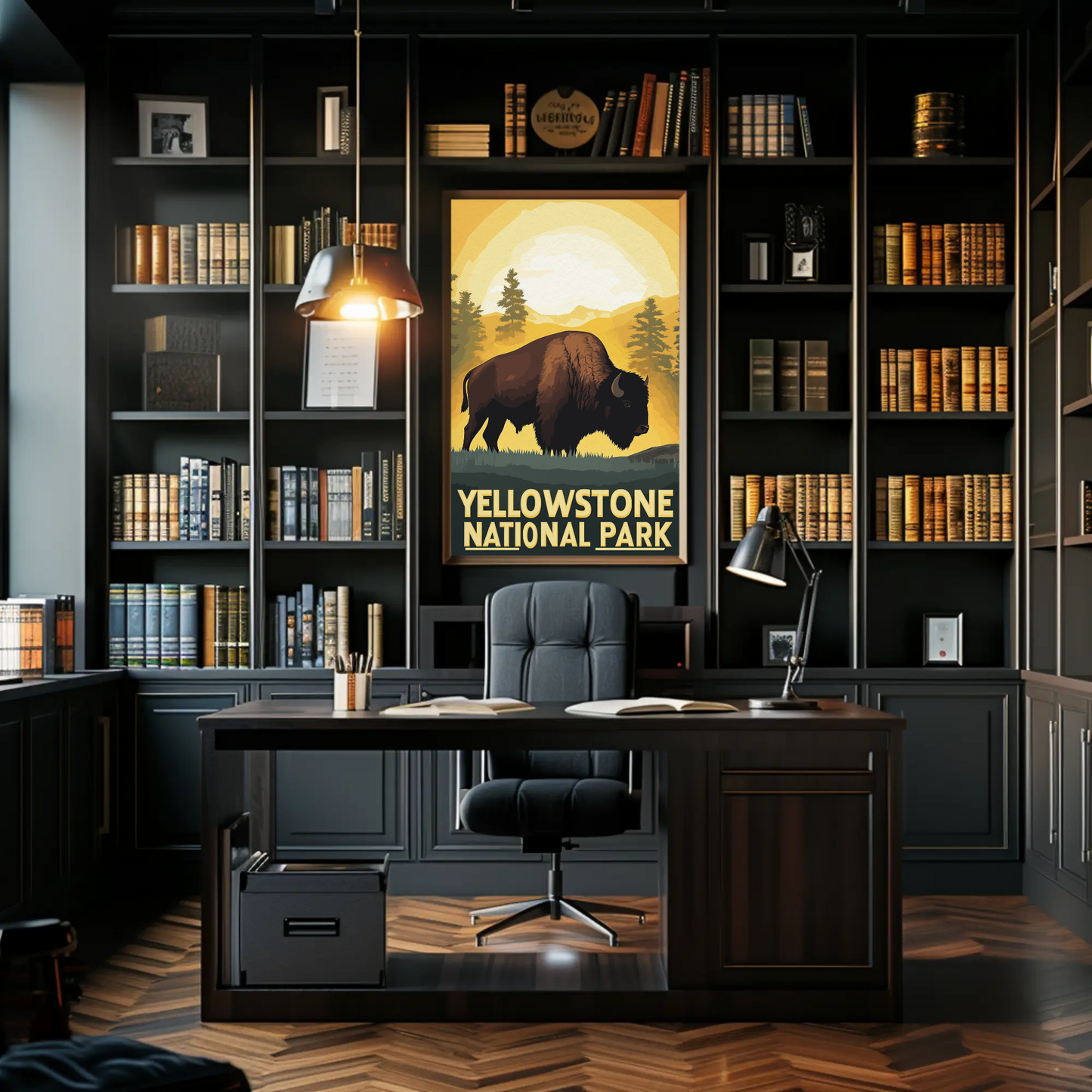 Yellowstone National Park Bison Vintage Poster
