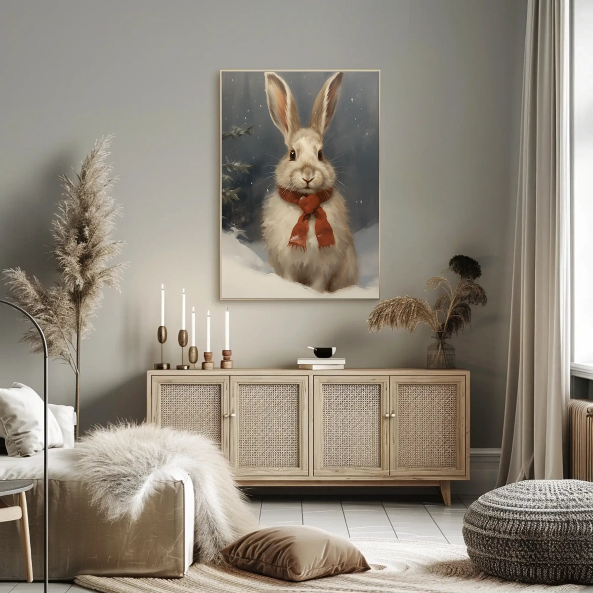 Winter Bunny Portrait Poster