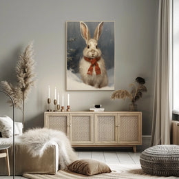 Winter Bunny Portrait Poster