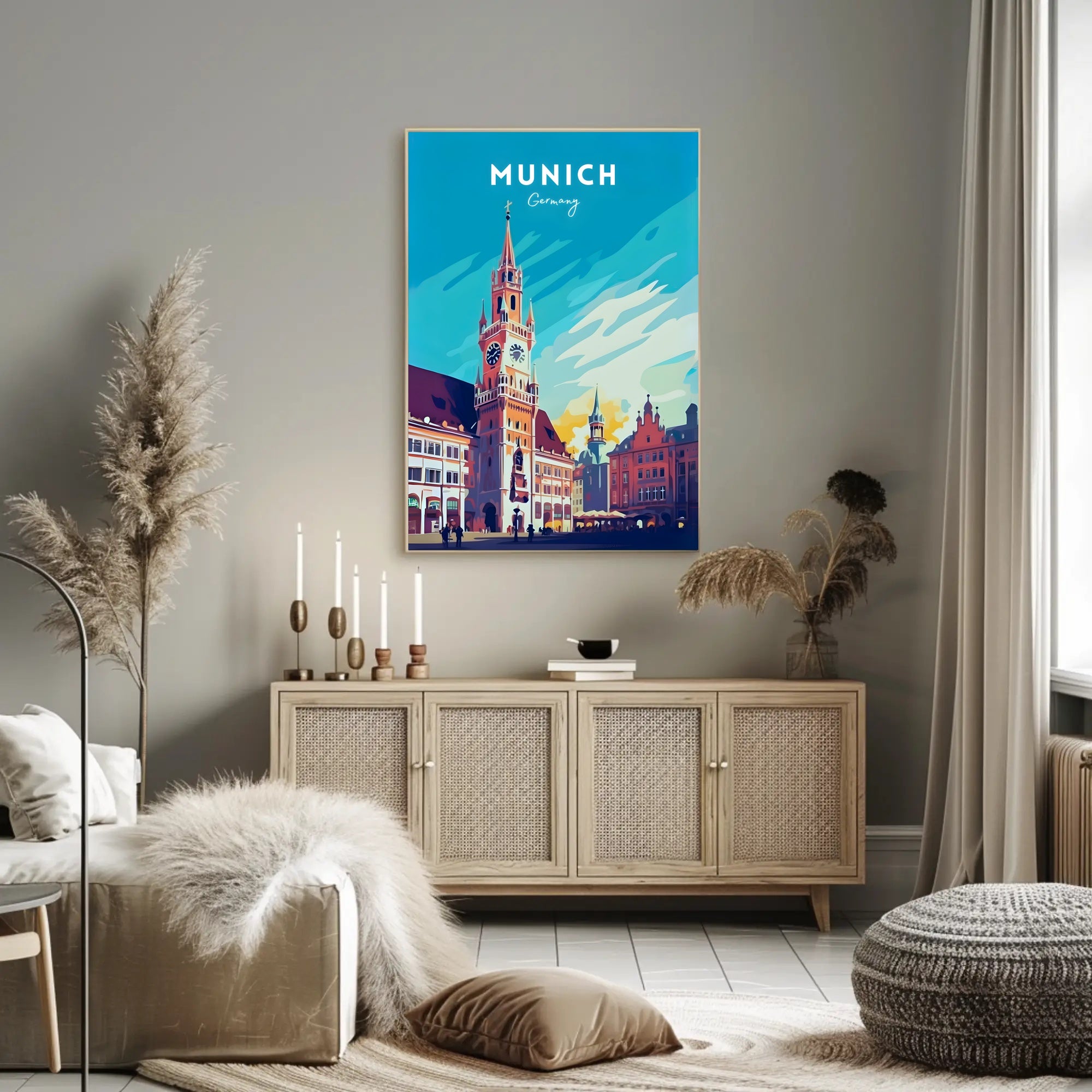 Munich New Town Hall Travel Poster