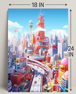 Futuristic Cityscape Poster